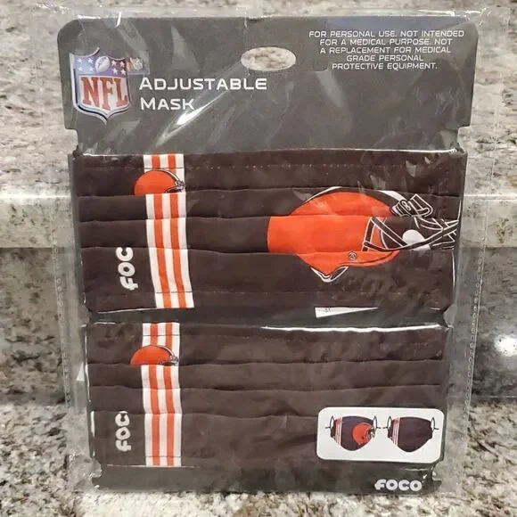 NFL Browns Face Mask 2 pack NWT - Picture 8 of 8